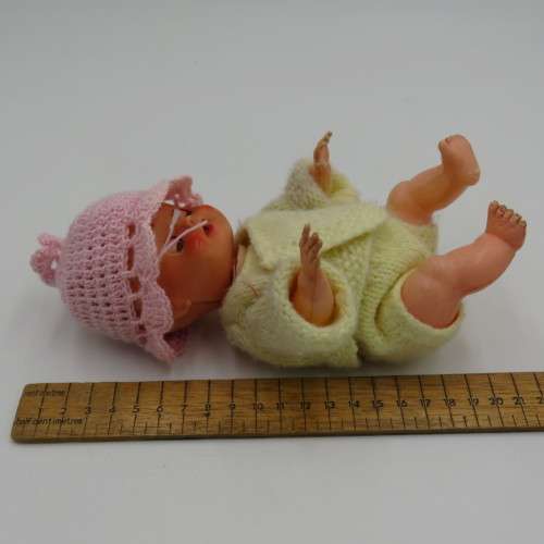 Vintage Blue box plastic baby doll