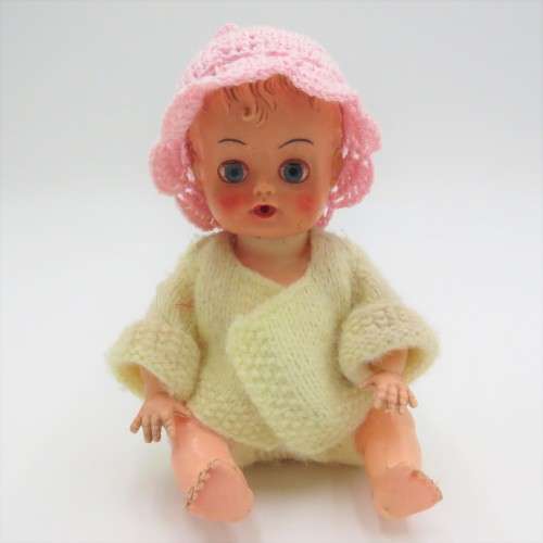 Vintage Blue box plastic baby doll