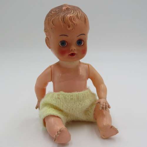 Vintage Blue box plastic baby doll