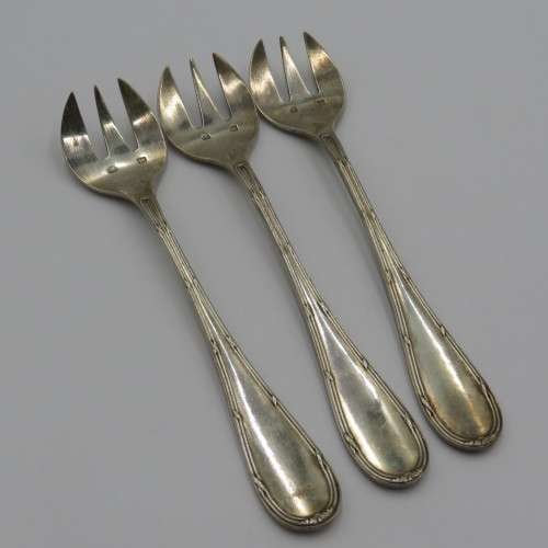 Set of 6 cake forks - Saglier Freres, Paris 18 Silverplate - Top quality - In original box