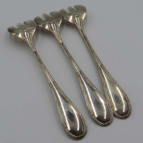 Set of 6 cake forks - Saglier Freres, Paris 18 Silverplate - Top quality - In original box