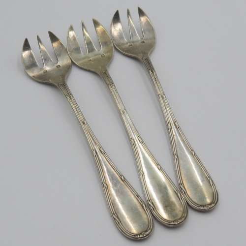 Set of 6 cake forks - Saglier Freres, Paris 18 Silverplate - Top quality - In original box
