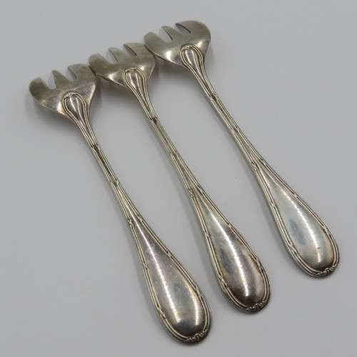 Set of 6 cake forks - Saglier Freres, Paris 18 Silverplate - Top quality - In original box