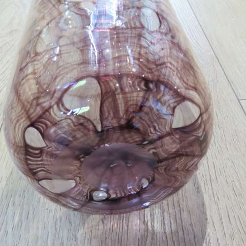 Vintage Handmade Stained glass flower vase - Length 35 cm