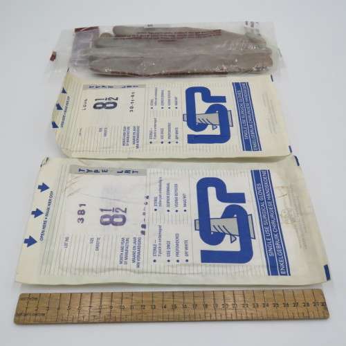 Lot of vintage medical bandages and gloves