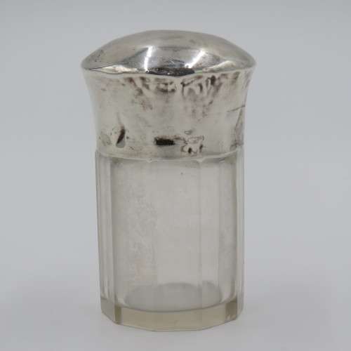 Antique glass holder with sterling silver cap