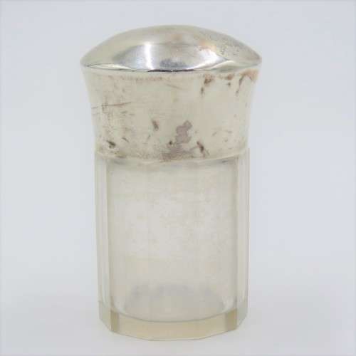 Antique glass holder with sterling silver cap