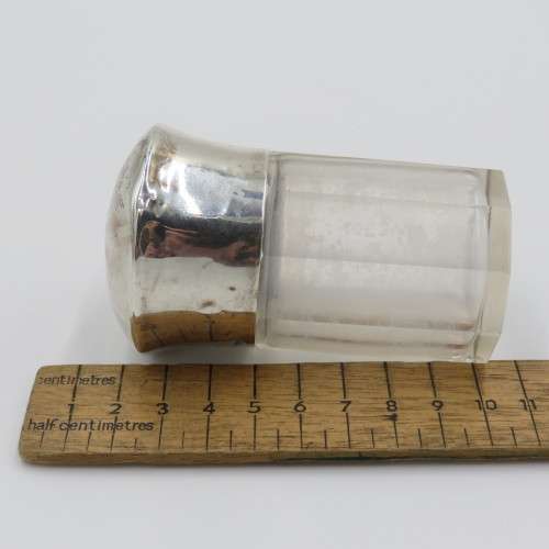 Antique glass holder with sterling silver cap