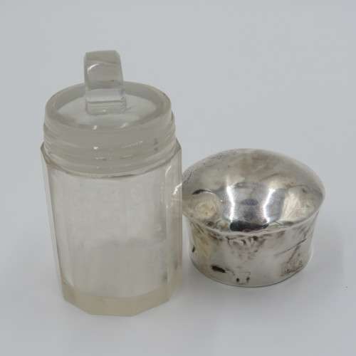 Antique glass holder with sterling silver cap