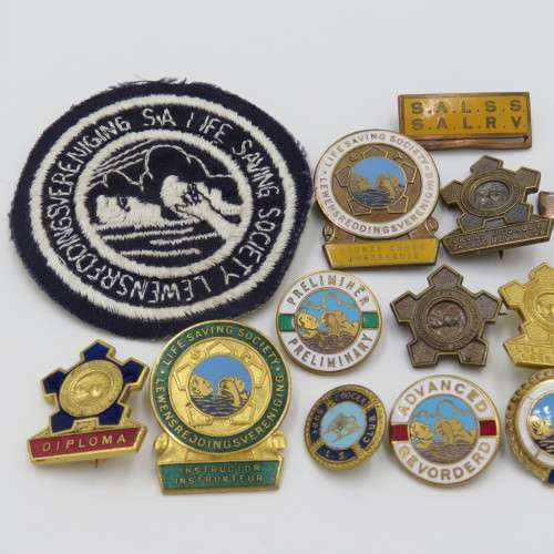 Lot of SA Life Saving Society badges
