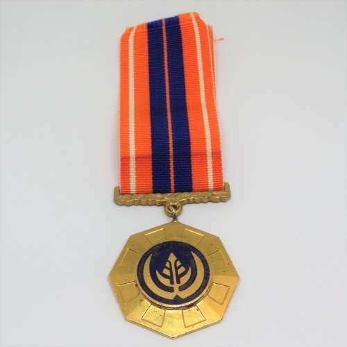 SADF Pro Patria medal - Rifleman MJ Coetzee - #8463 - Low number Swivel type
