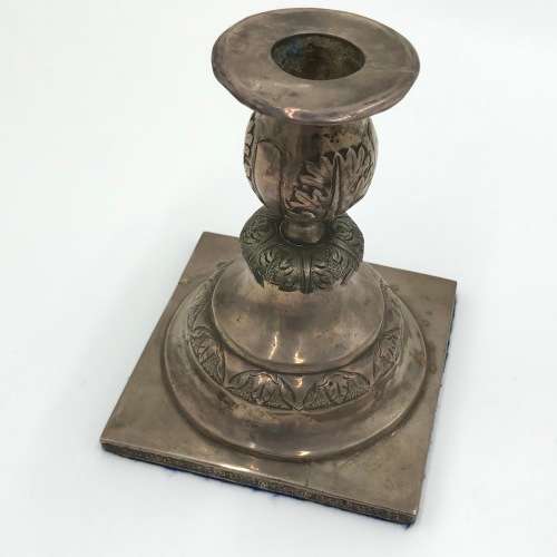 Pair of Russian silver candle holders - weighs 970 grams