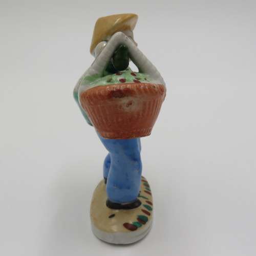 Vintage porcelain Chinese farmer salt and pepper shakers