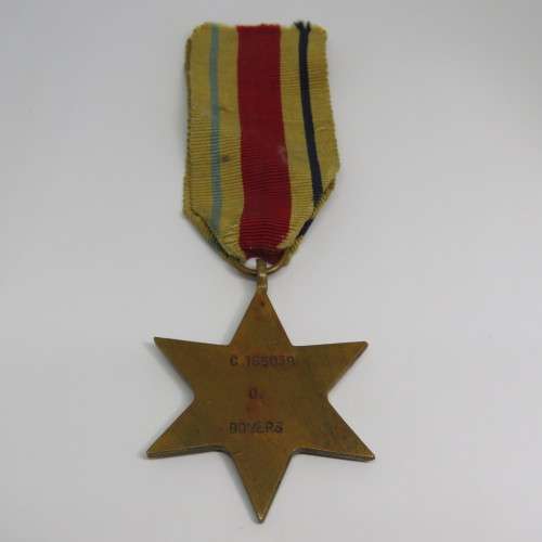 WW2 Africa Star issued to C.165038 D. Bowers