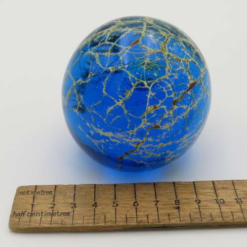 Beautiful handmade glass paperweight - Signed at bottom