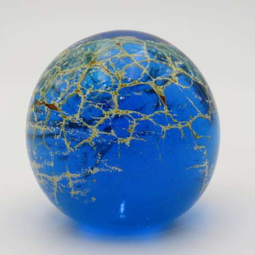 Beautiful handmade glass paperweight - Signed at bottom