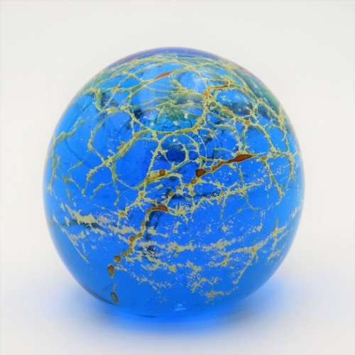 Beautiful handmade glass paperweight - Signed at bottom