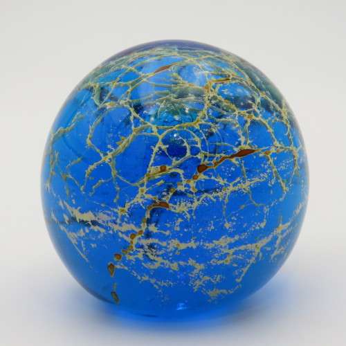 Beautiful handmade glass paperweight - Signed at bottom