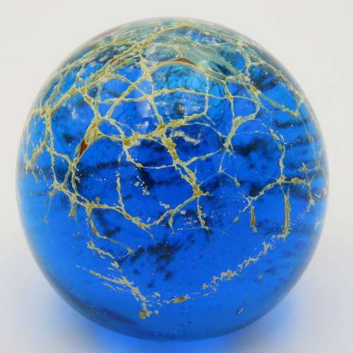 Beautiful handmade glass paperweight - Signed at bottom