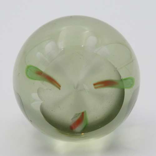 Vintage Lampwork handmade glass paperweight with flowers