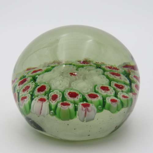 Vintage handmade glass Millefiori paperweight