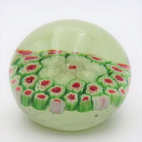 Vintage handmade glass Millefiori paperweight