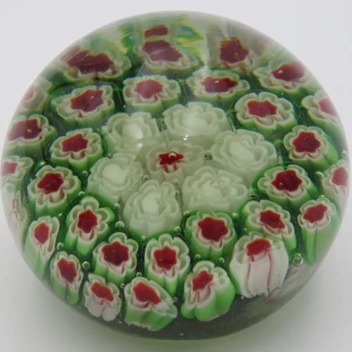 Vintage handmade glass Millefiori paperweight