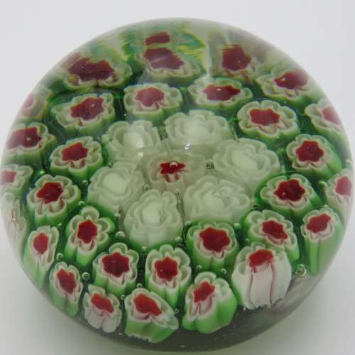 Vintage handmade glass Millefiori paperweight