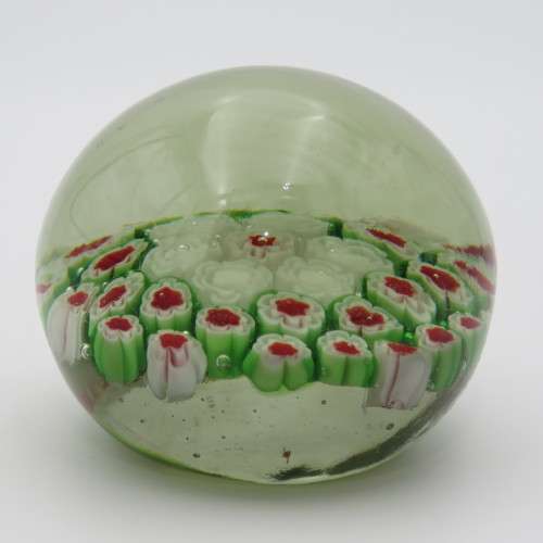 Vintage handmade glass Millefiori paperweight