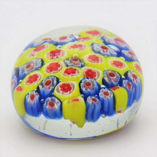 Vintage Millefiori handmade glass paperweight