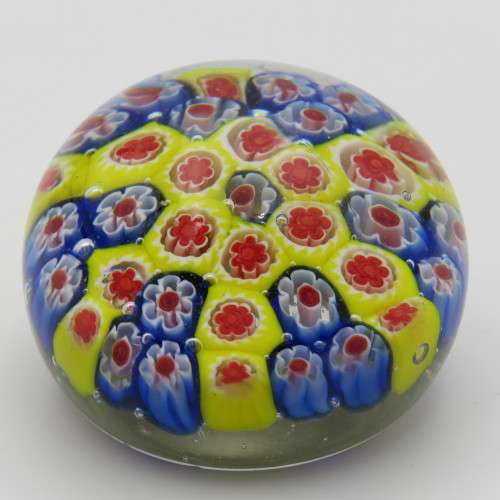 Vintage Millefiori handmade glass paperweight