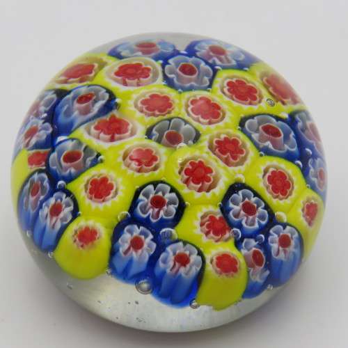 Vintage Millefiori handmade glass paperweight