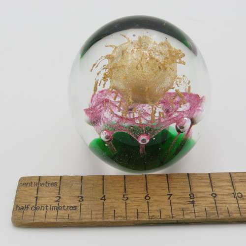 Vintage handmade glass paperweight