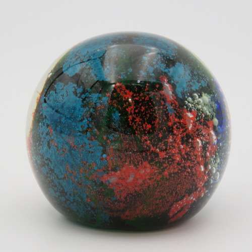 Beautiful vintage handmade glass paperweight
