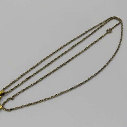 Vintage Delfin Edox goldplated pendant watch with gold colored necklace