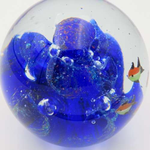Vintage Large Aquarium fish handmade Murano glass paperweight