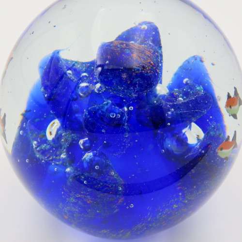 Vintage Large Aquarium fish handmade Murano glass paperweight