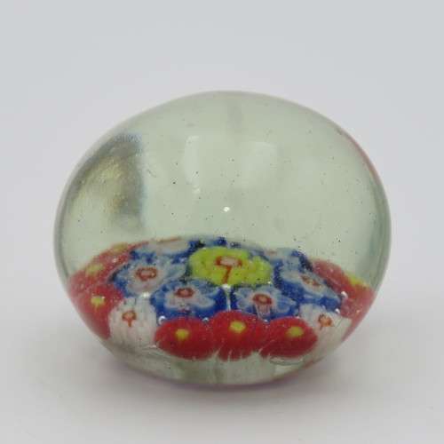 Vintage Millefiori handmade glass paperweight - Small chip on side