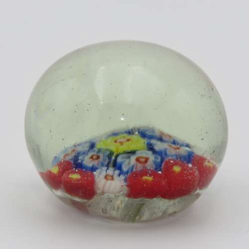 Vintage Millefiori handmade glass paperweight - Small chip on side