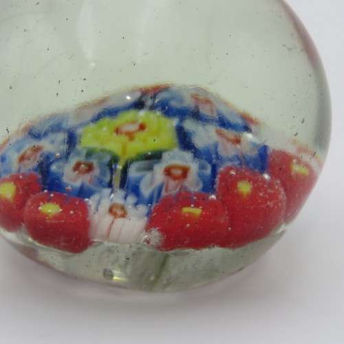 Vintage Millefiori handmade glass paperweight - Small chip on side