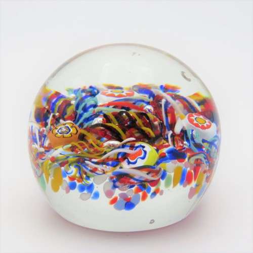 Vintage Gentile Glass millefiori paperweight - Small chips on top