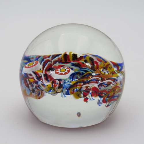 Vintage Gentile Glass millefiori paperweight - Small chips on top