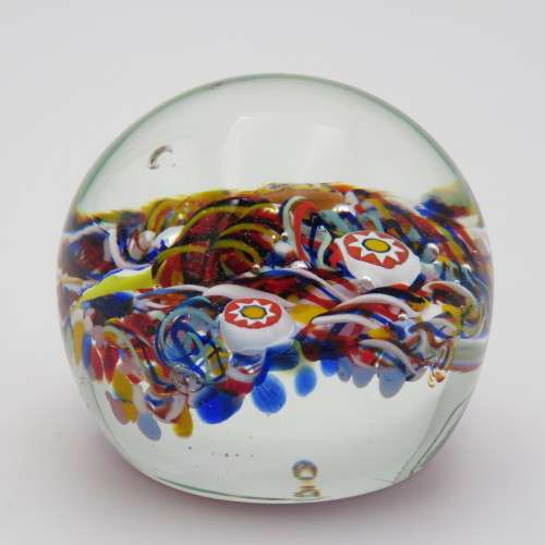 Vintage Gentile Glass millefiori paperweight - Small chips on top