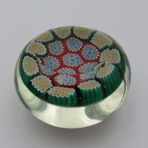 Beautiful handmade glass millefiori paperweight