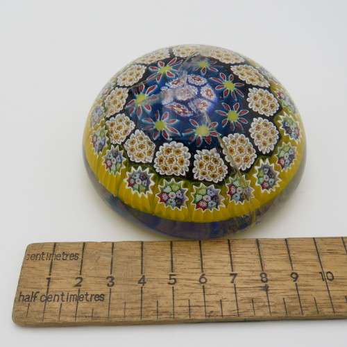 Vintage Millefiori handmade glass paperweight - Cracked