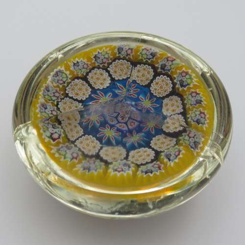 Vintage Millefiori handmade glass paperweight - Cracked