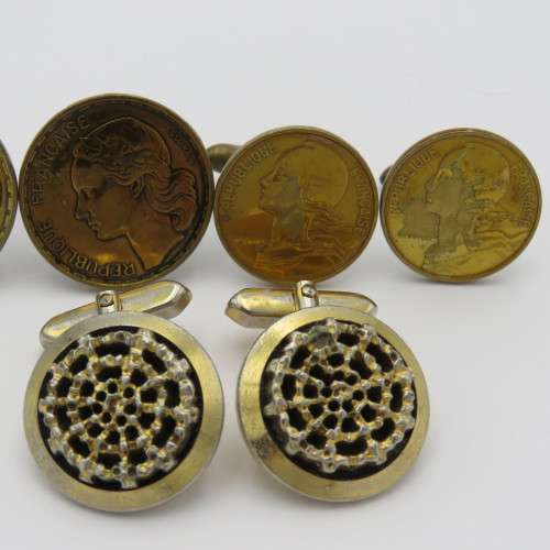 Lot of 3 pairs of vintage cufflinks