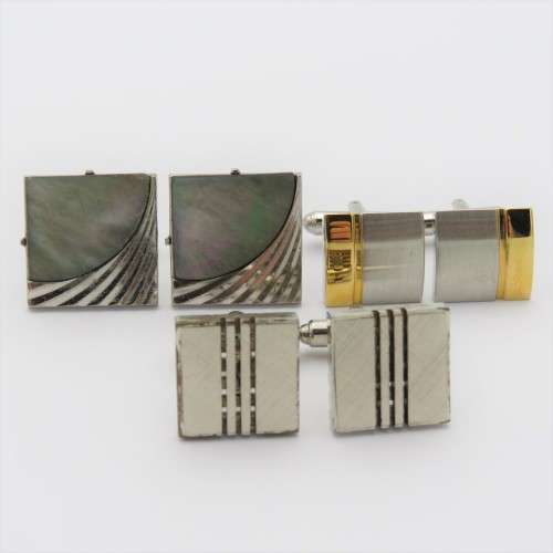 Lot of 3 pairs of vintage cufflinks