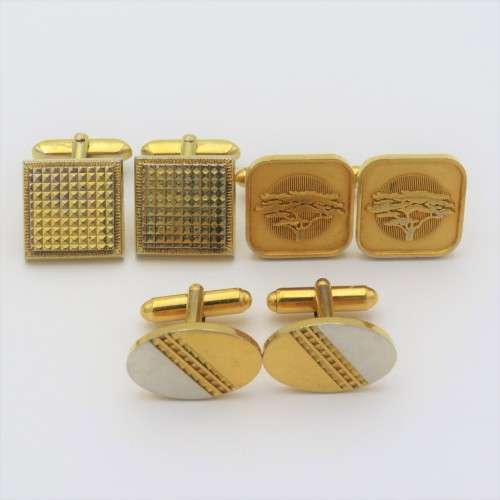 Lot of 3 pairs of vintage cufflinks