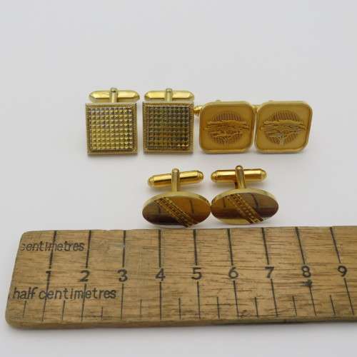 Lot of 3 pairs of vintage cufflinks
